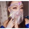 N-7489 Rhinestone Masquerade Bling Mask Face Chain  Fringe Metal Crystal  Head Facing Chain Female Prom Show Belly Dance Stage Cosplay