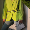 N-7509 Women Fashion Belly Belt Hip High Waist Gold Narrow Metal Chain Chunky Fringes Crystal Diamond Waist Chain Belt