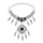N-7512 Vintage Silver Metal Black Stone Geometric Leaf Pendant Necklaces for Women Bohemian Tribal Jewelry Gift