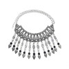 N-7513 Bohemian Ethnic Silver Vintage Necklace Gypsy Butterfly Sun God Pattern Vintage Jewelry