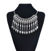 N-7513 Bohemian Ethnic Silver Vintage Necklace Gypsy Butterfly Sun God Pattern Vintage Jewelry