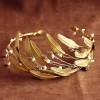 F-0865 Metal Products Pearl Gold Leaf Plastic Headdress Ladies Wedding Party Performance Jewelry Accessories