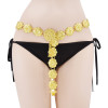 N-7514 Fashion Bohemian Gold Metal Belly Chains Carved Flower Bikini Dance Waist Chain Festival Body Jewelry