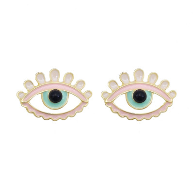 E-6075 Boho Eye Stud Earrings for Women Teen Girls  Colorful Enamel Cute Earrings Jewelry Gifts for Her