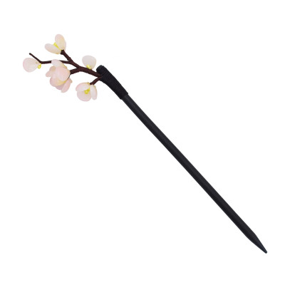 F-0744 Classic White Acrylic Flower Wooden Hair Sticks for Women Wedding Party Hair Accessories