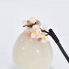 F-0744 Classic White Acrylic Flower Wooden Hair Sticks for Women Wedding Party Hair Accessories