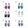 E-6077 Bohemian Metal Leaf Shape Feather Pendant Earrings Silver Metal Hollow Carved Fashion Earrings