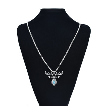 N-7517 Bohemia Metal Chain Iced out Jewelry Big Angel Necklace Women Shiny elk Shape Necklace