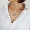 N-7519 Layered Gold Silver Link Choker Necklaces for Women Star Coin Pendant Necklace Link Chain