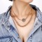 N-7520 Layered Gold Silver Link Choker Necklaces for Women Star Coin Pendant Necklace Link Chain