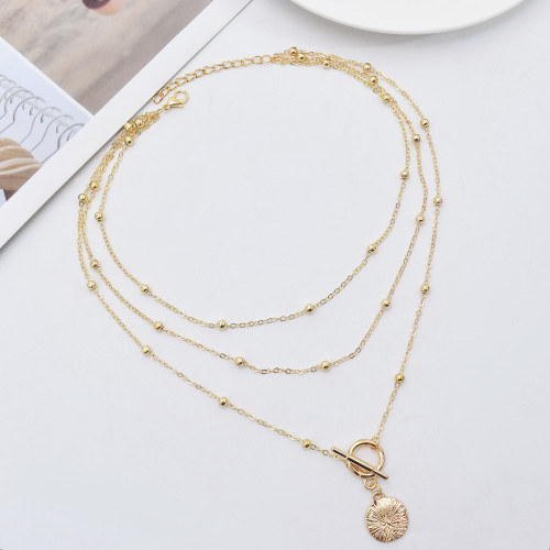 N-7522 Fashion Bohemian Multilayer Pearl Star Geometric Gold Chain Necklaces for Women Party Jewelry Gift