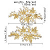 F-0876 A pair of European and American hot-selling leaf pearl hairpin bridal rhinestone hairpin headdress set