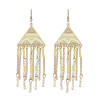 E-6085 Ethnic Bohemian Geometric Resin Beads Long Tassel Drop Earrings for Women Handmade Party Jewelry