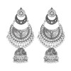 E-6084 Bohemian Style Antique Gold Silver Metal Pendant Women's Hollow Earrings Indian Style Geometric Carving Ethnic Earrings
