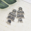 E-6087 Bohemian Vintage Antique Metal Bell Drop Jhumki Earrings Indian Bollywood Oxidized Silver Plated Bahubali Jhumka Earrings