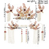 F-0868 Red Chinese Wedding Bridal Hair Ornaments Branch-shaped Long Tassel Wedding Dress Accessories