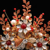F-0868 Red Chinese Wedding Bridal Hair Ornaments Branch-shaped Long Tassel Wedding Dress Accessories