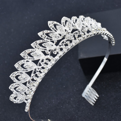 F-0870 Luxury Leaf Flower Crystal Tiaras Bridal Queen Princess Crown Wedding Party Hair Accessories