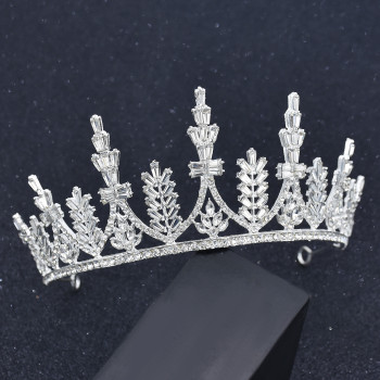F-0870 Luxury Leaf Flower Crystal Tiaras Bridal Queen Princess Crown Wedding Party Hair Accessories