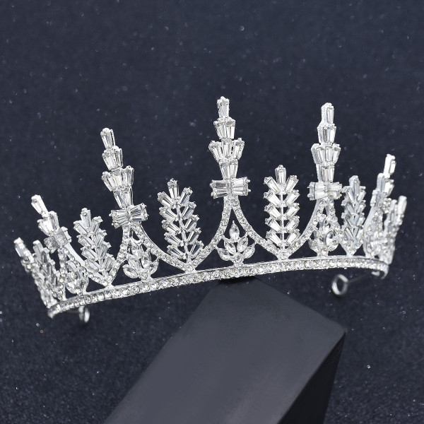 F-0870 Luxury Leaf Flower Crystal Tiaras Bridal Queen Princess Crown Wedding Party Hair Accessories