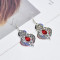 E-6091 Bohemian Earrings for Women Classic Antique Silver Plating Rhinestone Female Popular Natural dangle Flower Earrings