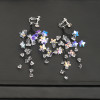 F-0872 Hand-woven flower beaded headband earrings bridal wedding and actor stage performance super flashing accessories set