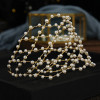 F-0873 Fashion Women Gold Plated Pearl Headband Hairband Hair Party Holiday Wedding Accessories Jewelry