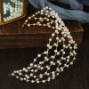 F-0873 Fashion Women Gold Plated Pearl Headband Hairband Hair Party Holiday Wedding Accessories Jewelry