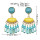 E-6102 European and American ethnic style alloy inlaid resin eye shape rice beads long tassel earrings retro design cold wind jewelry