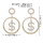 E-6104 Fashion Rhinestone Dollar Dangle Earrings for Women Gold Silver Big Round Hoop Earrings Party Jewelry Gift