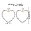 E-6105 Fashionable simple European and American style exaggerated heart-shaped diamond earrings