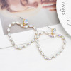 E-6105 Fashionable simple European and American style exaggerated heart-shaped diamond earrings