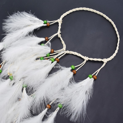 F-0874 Bohemian Style Feather Headband Hair Ornament Beads Feather Headdress Handmade Jewelry Headdress