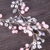 F-0877 Romantic Pink Pearl Crystal Headbands for Bridal Handmade Wedding Engagement Hair Accessories