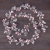 F-0877 Romantic Pink Pearl Crystal Headbands for Bridal Handmade Wedding Engagement Hair Accessories