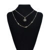 N-7529 European Fashion Gold Plating Full Diamond Round Pendant Necklace Cubic Zirconia Blue Evil Eyes Necklace For Women