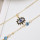 N-7529 European Fashion Gold Plating Full Diamond Round Pendant Necklace Cubic Zirconia Blue Evil Eyes Necklace For Women