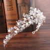 F-0878 Bride Pearl Zircon Handmade Crown Silver Branch Princess Crown Tiara Crown Headband Birthday Crown Hair Accessories