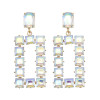 E-6110 New Trendy Geometric Crystal Rhinestone Drop Earrings for Women Bridal Wedding Party Summer Jewelry Gift