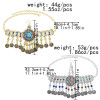 F-0880 Women Colorful Beads Coin Tassel Belly Dance Head Chain Costume Gypsy Maang Tikka Costume Jewelry