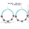 E-6111 New rice beads watermelon slice earrings hoop Bohemian ethnic exaggerated big circle earrings summer refreshing beach party jewelry