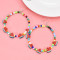 E-6111 New rice beads watermelon slice earrings hoop Bohemian ethnic exaggerated big circle earrings summer refreshing beach party jewelry