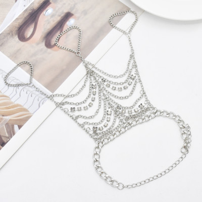 B-1111 Bohemian Style Personality Crown Rhinestone Overlap Chain Bracelet Women's Party Jewelry Gift