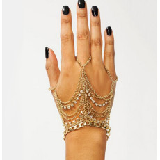 B-1111 Bohemian Style Personality Crown Rhinestone Overlap Chain Bracelet Women's Party Jewelry Gift