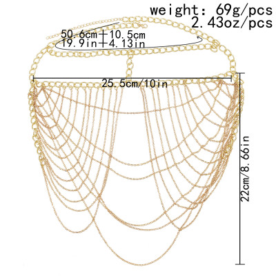 F-0884 Punk Metal Tassel Chain Face Party Jewelry Headbands For Women Mask Chain Decoration Dance Costume Accessories