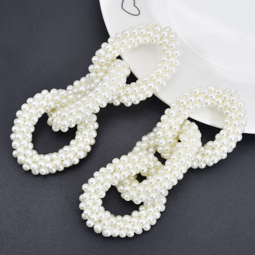 E-6116 Bohemian Resin Beads Dangle Earrings Handmade Statement Geometric Big Drop Earrings For Women Jewelry