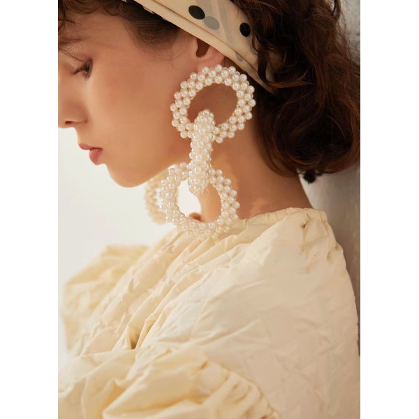 E-6116 Bohemian Resin Beads Dangle Earrings Handmade Statement Geometric Big Drop Earrings For Women Jewelry