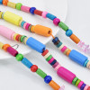 N-7536 Bohemian style colored wood irregular geometry beaded necklace African indigenous ethnic ethnic tribe retro ladies double necklace jewelry