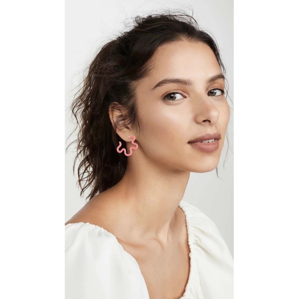 E-6118 New Summer Red Pink Blue Enamel Geometric Stud Earrings for Women Girl Beach Party Jewelry Gift