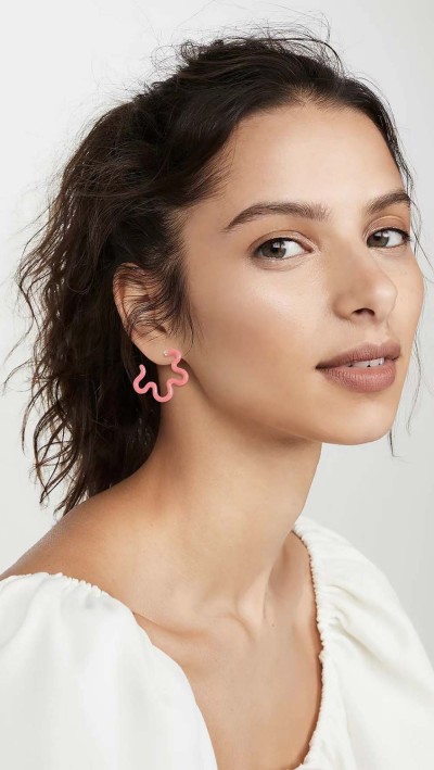 E-6118 New Summer Red Pink Blue Enamel Geometric Stud Earrings for Women Girl Beach Party Jewelry Gift